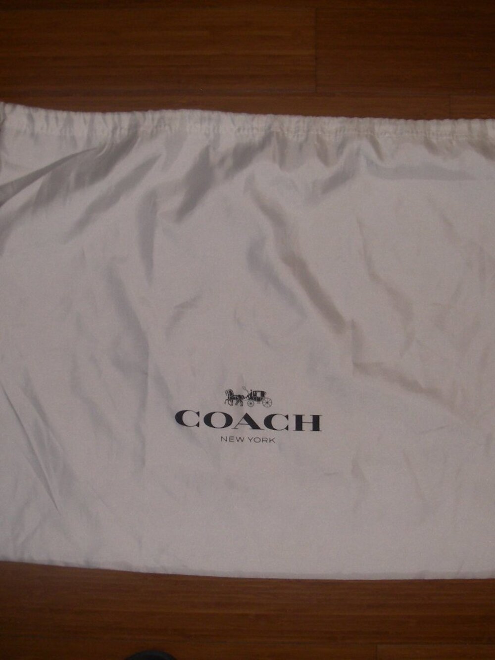COACH LOGO LG WHITE DRAWSTRING CLOSE DUST BAG